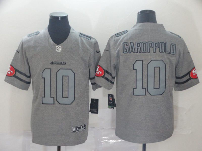 Men San Francisco 49ers 10 Garoppolo Grey Retro Nike NFL Jerseys